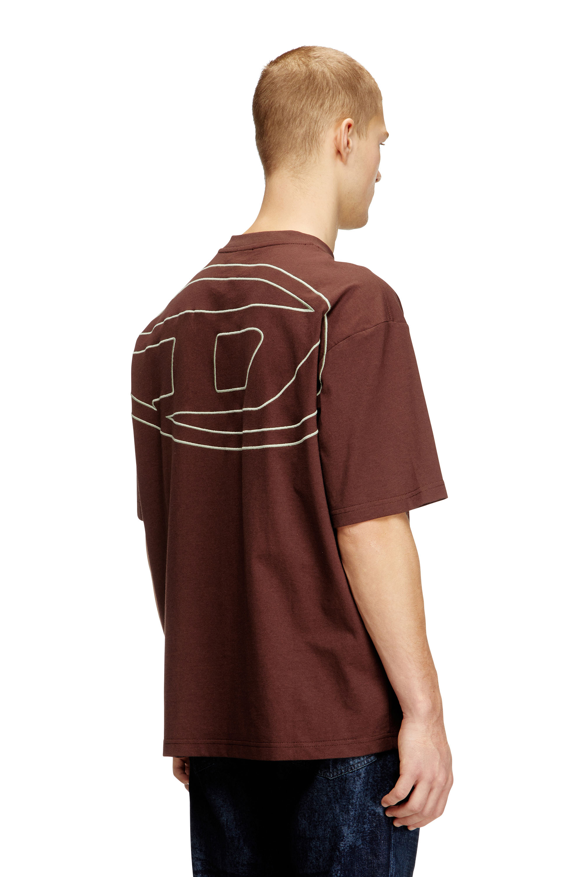 T-BOGGY-MEGOVAL-D, 61J Diesel - T-BOGGY-MEGOVAL-D, Man's T-shirt with maxi oval D embroidery in null - 4