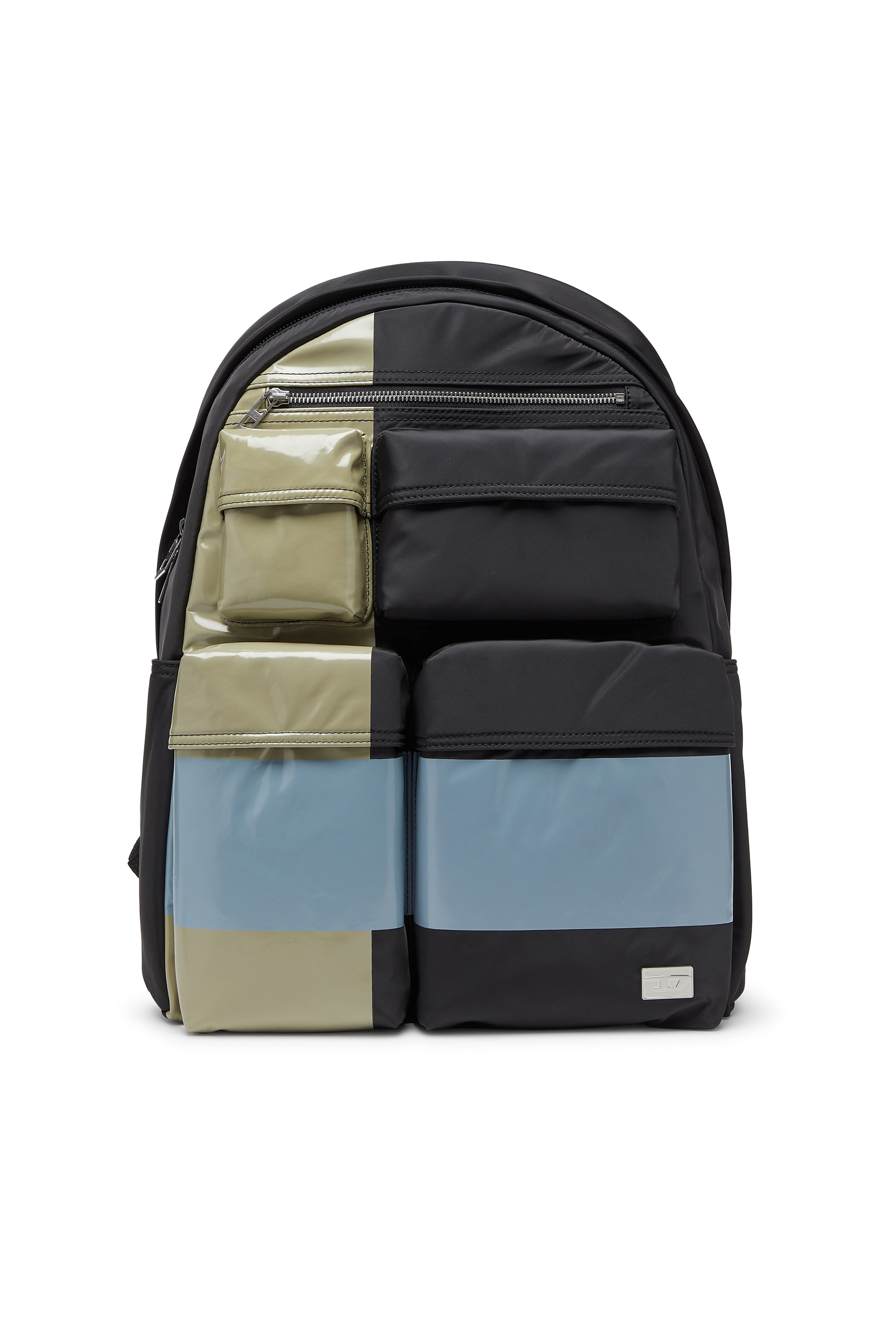 Diesel - MULTI-PKTS BACKPACK X, Unisex's Multi-Pkts - Color-block backpack with multiple pockets in Black/Green - 1
