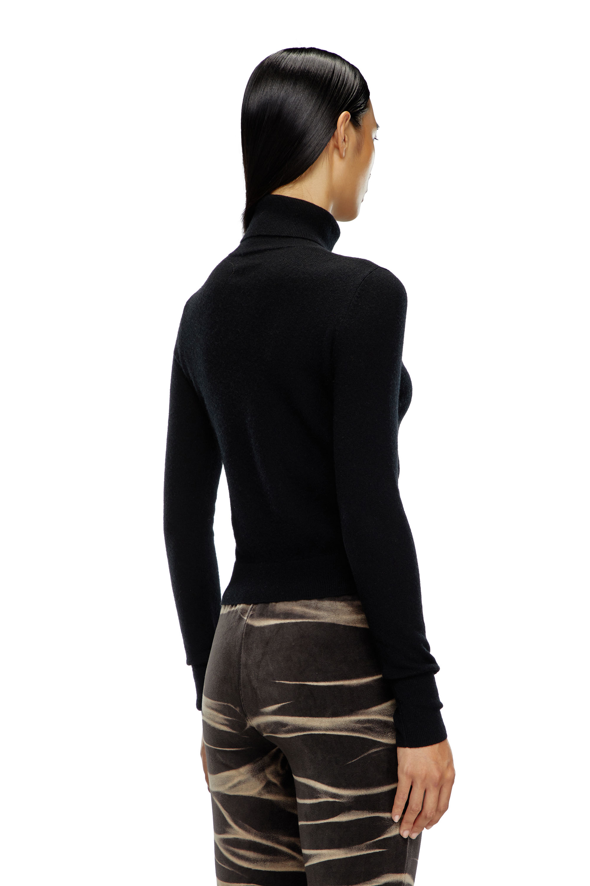 Diesel - M-AREESAX-TN, Woman Turtleneck jumper in wool and cashmere in Black - Image 4