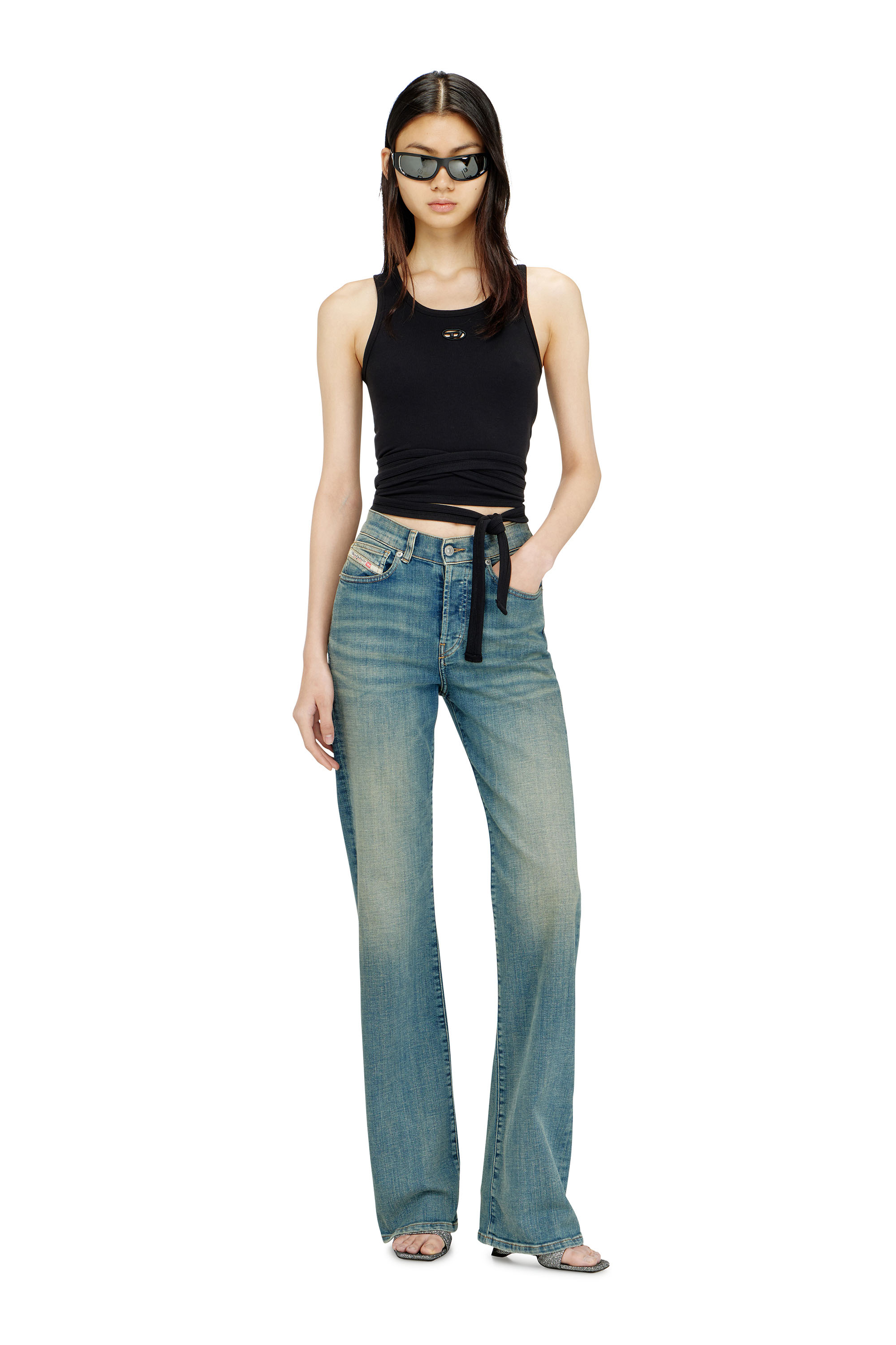 Diesel - T-ANKY-TAIL-S1, Woman's Crop top with wrap-around design in null - 2