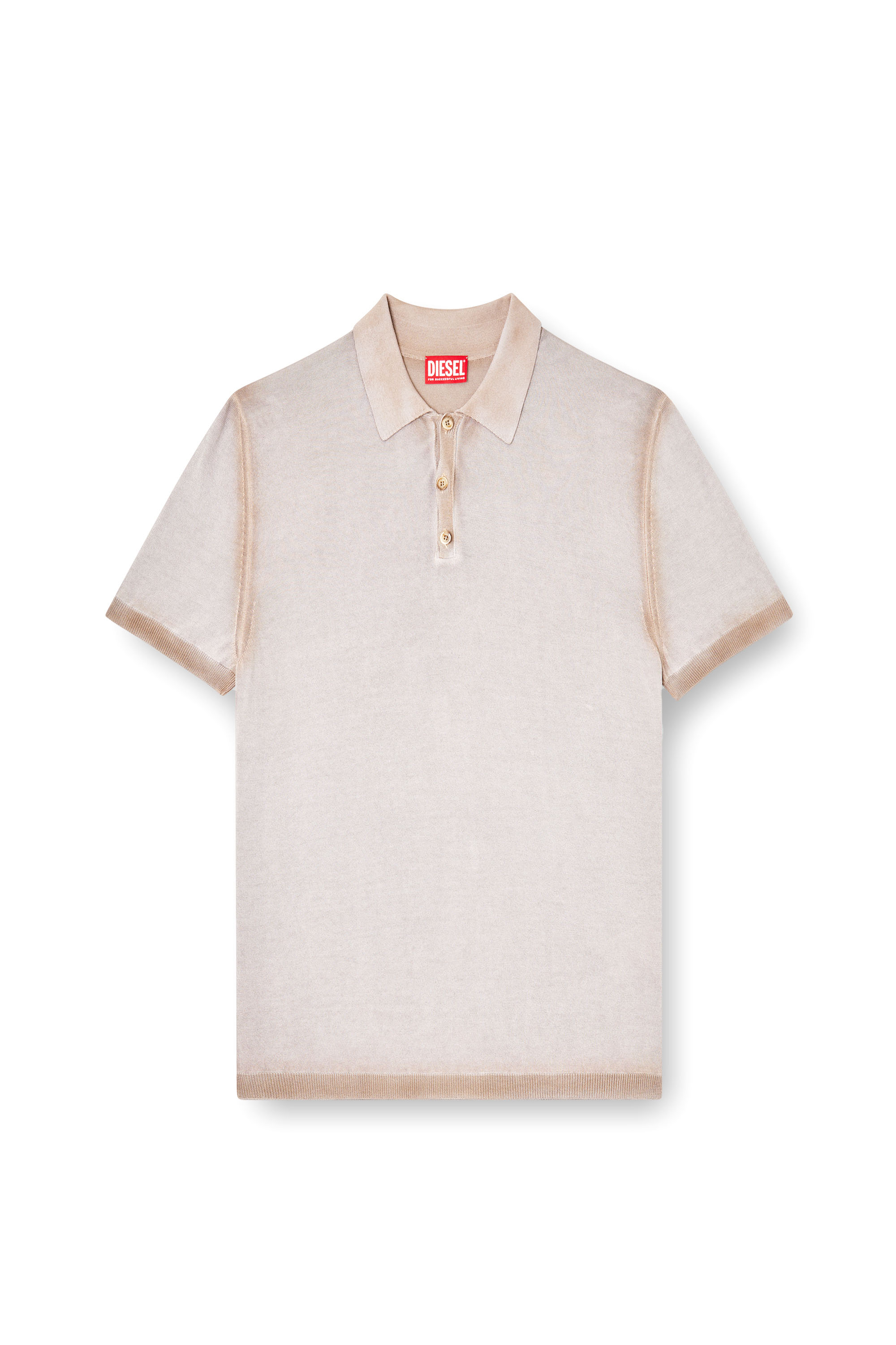 Diesel - K-VIRTO, Man's Dégradé knitted polo shirt in Beige - 5
