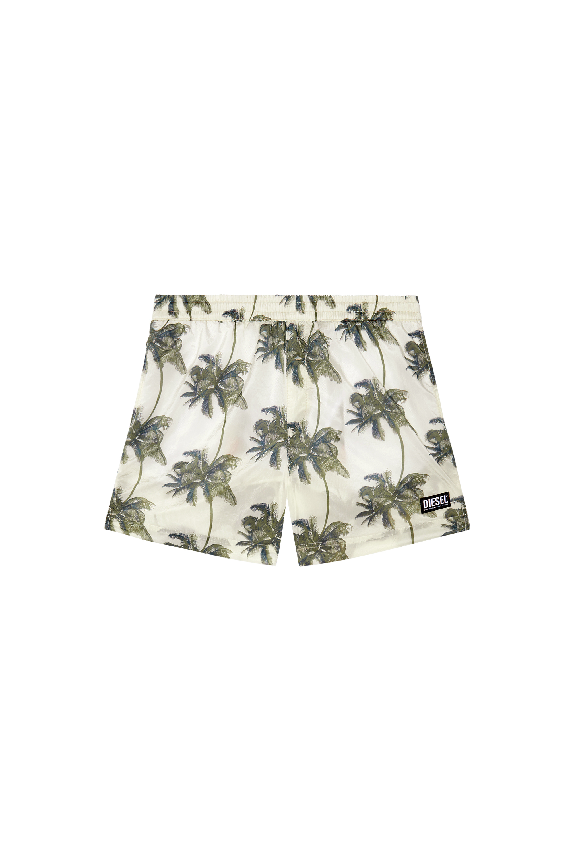 Diesel - BMBX-RIO-41CM-PARACHUTE, Man Palm-tree board shorts in crinkled fabric in Green - Image 5