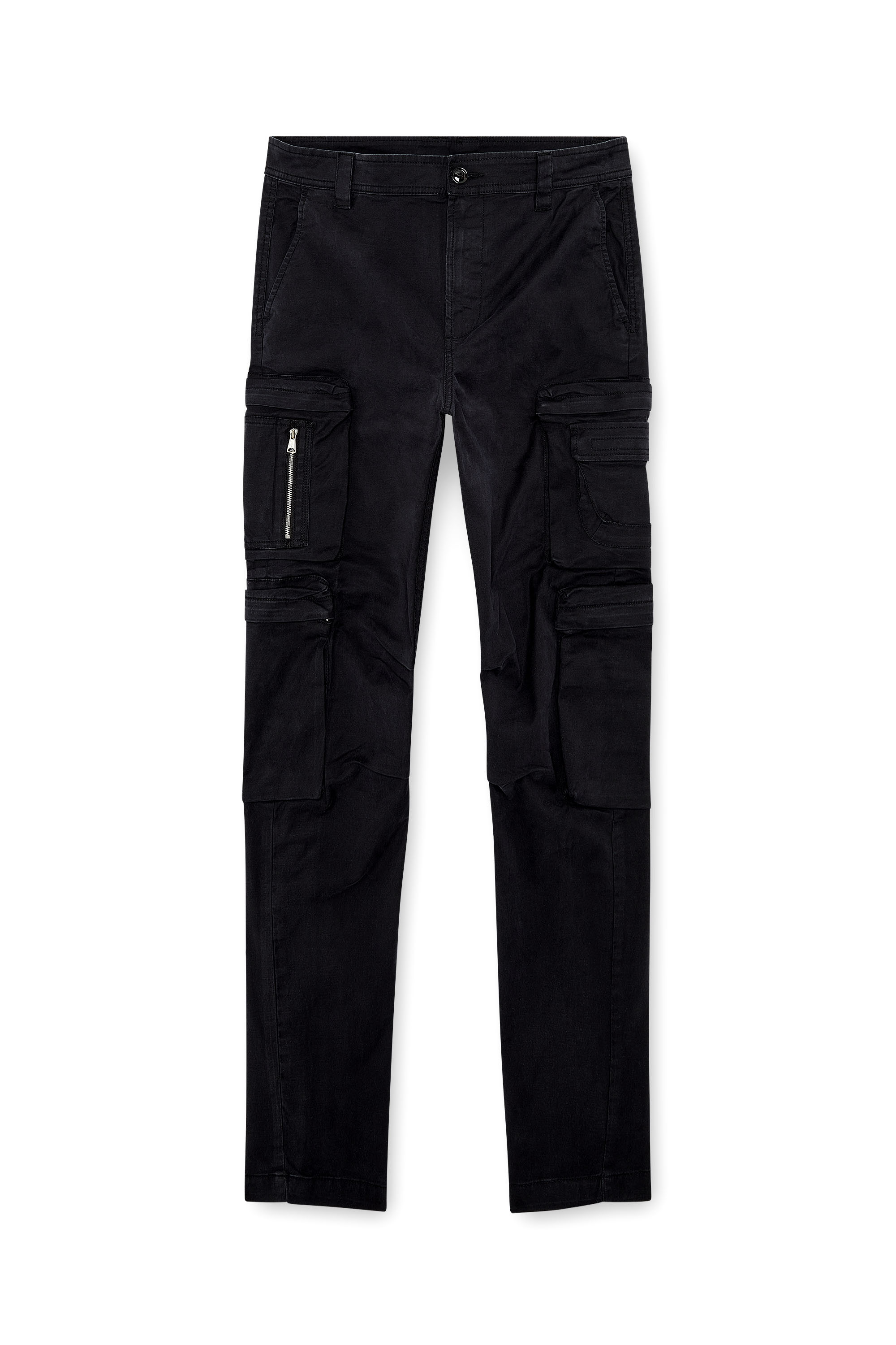 Diesel - P-ARLEM, Man's Cargo pants with zip pocket in Black - 2