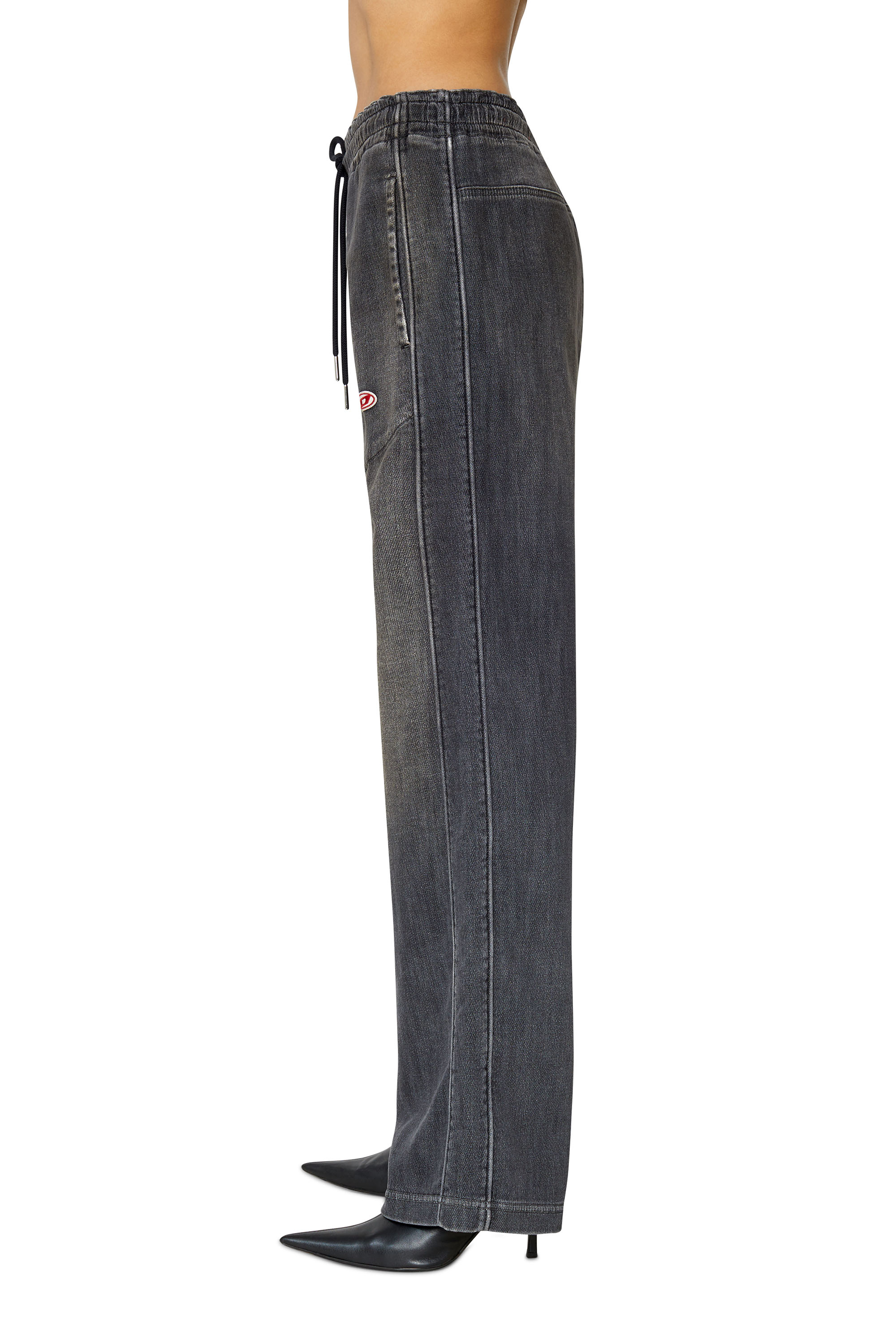 Diesel - Straight D-Martians Track Denim 09E30, Black/Dark grey - Image 4
