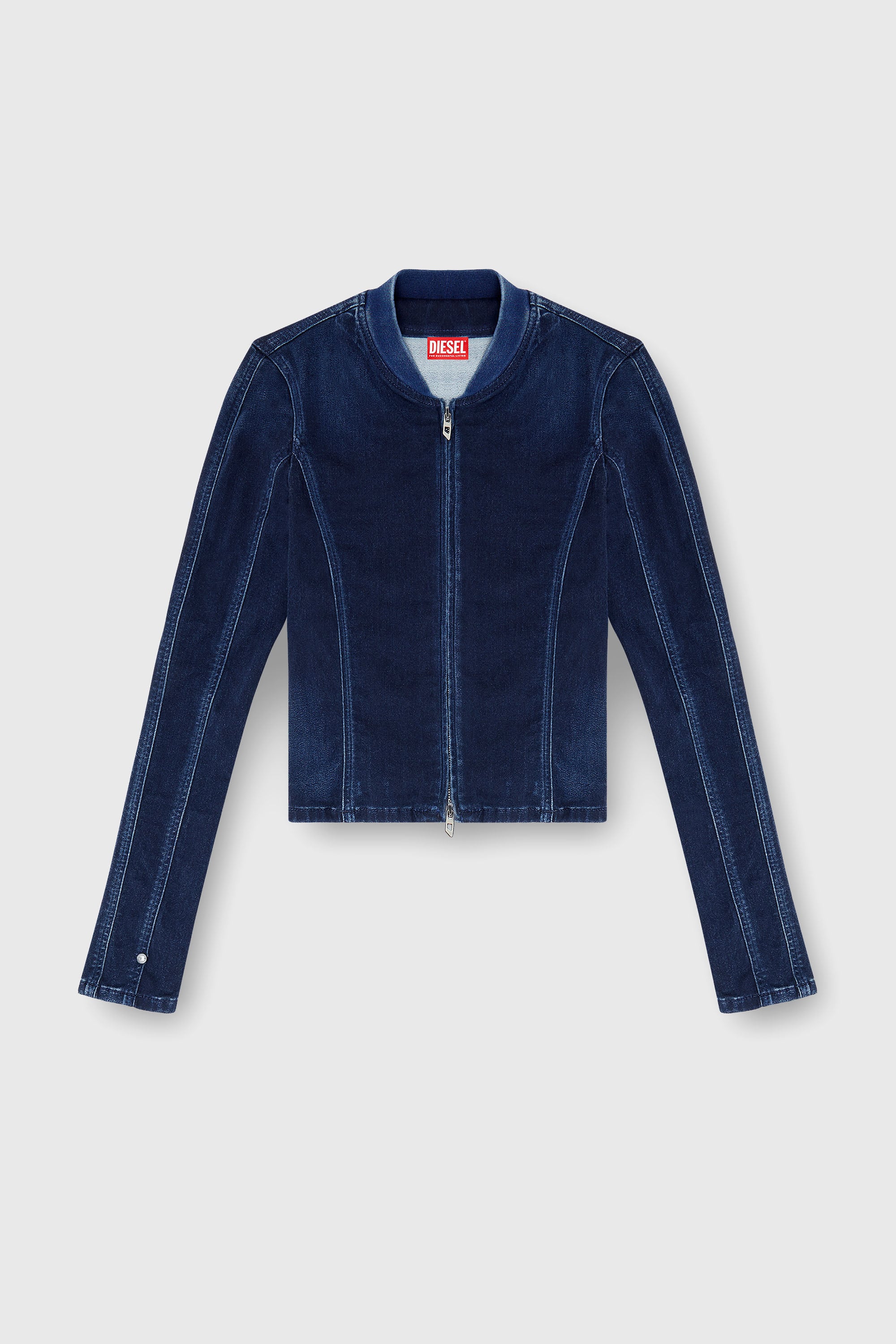Diesel - DE-GARY-D JOGG, Woman's Cropped jacket in JoggJeans in Dark Blue - 1
