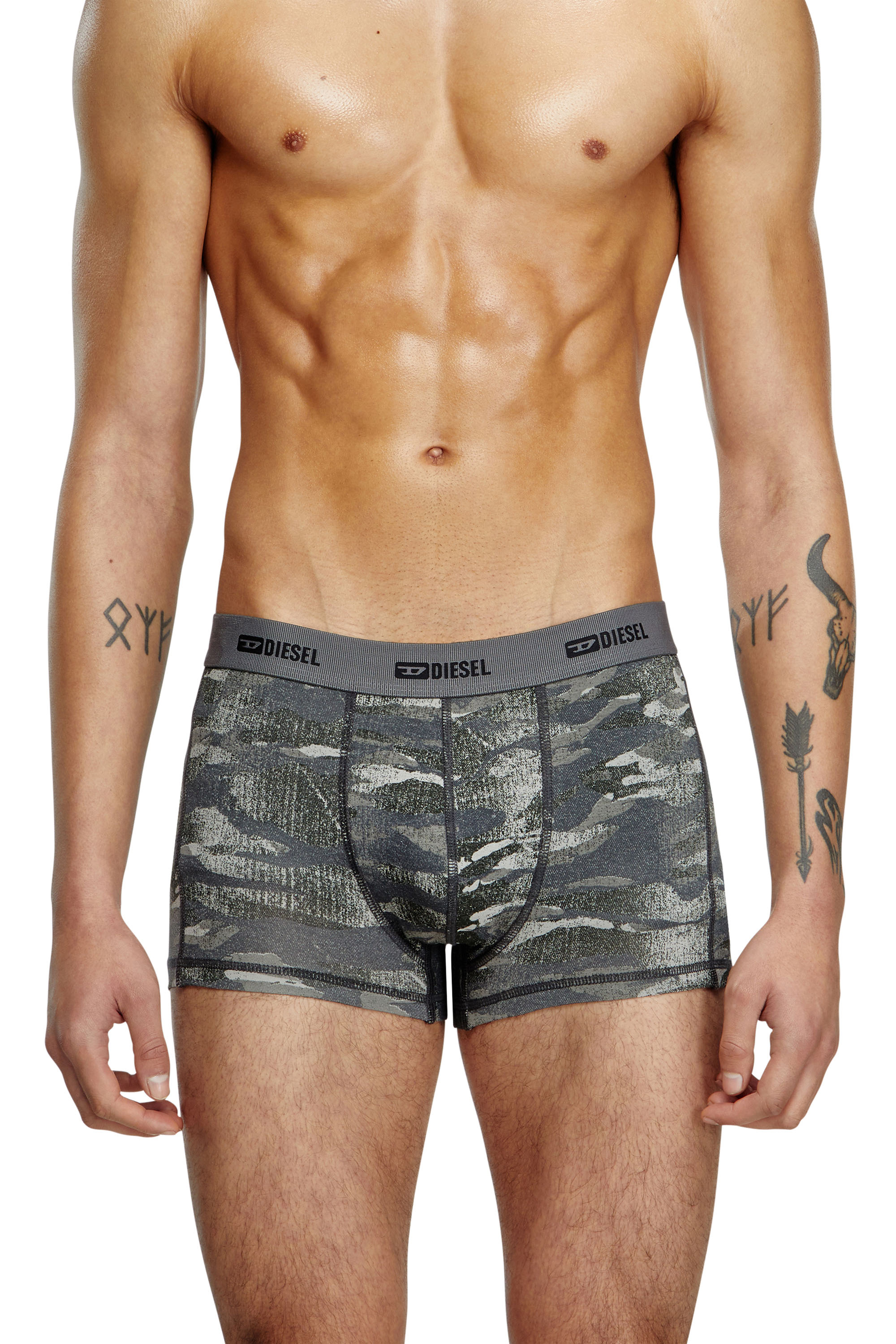 Diesel - DAMIEN-UTLT-3PACK, Man's 3-pack of boxer briefs plain and camo in Black/Grey - 3