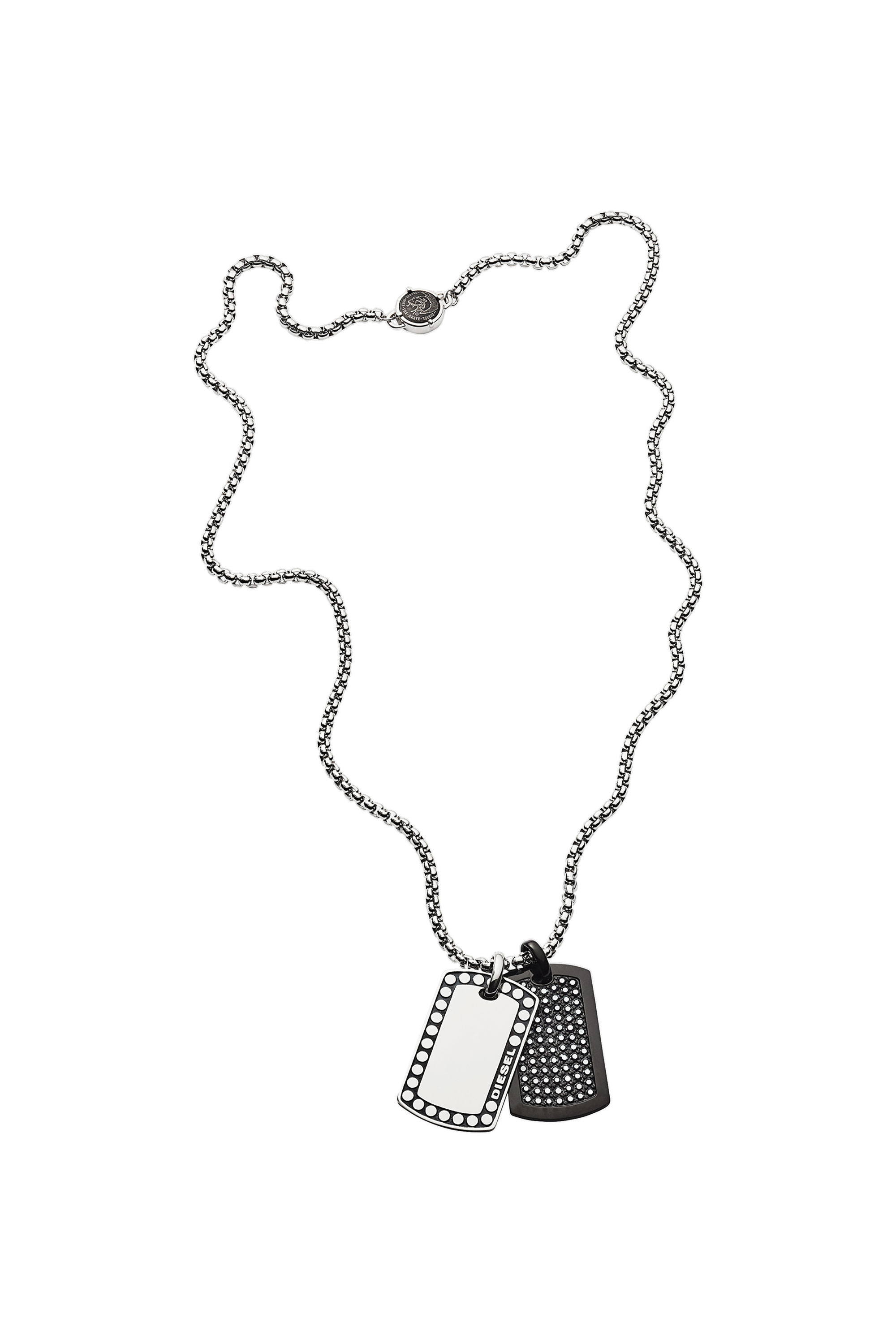 Diesel - DX1169, Man's Stainless Steel Double Dog Tag Necklace in Silver - 2